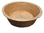 rattan basket round deep with rim 